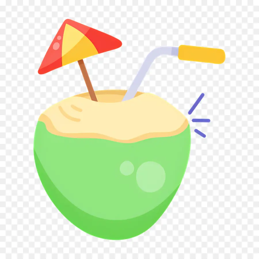 Minuman Kelapa，Minuman Kelapa Dengan Payung PNG