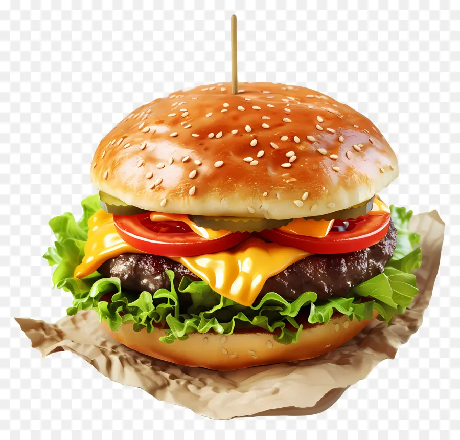 Cheeseburger，Burgernya PNG