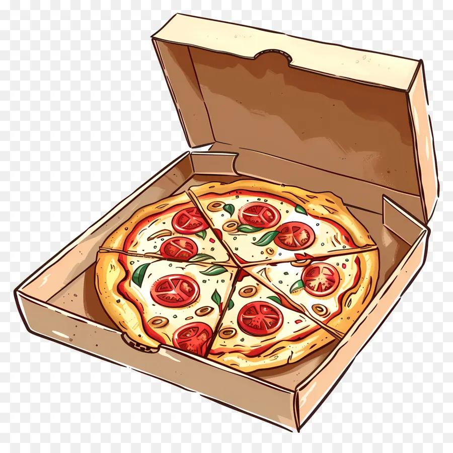 Pizza Dalam Kotak，Pizza PNG