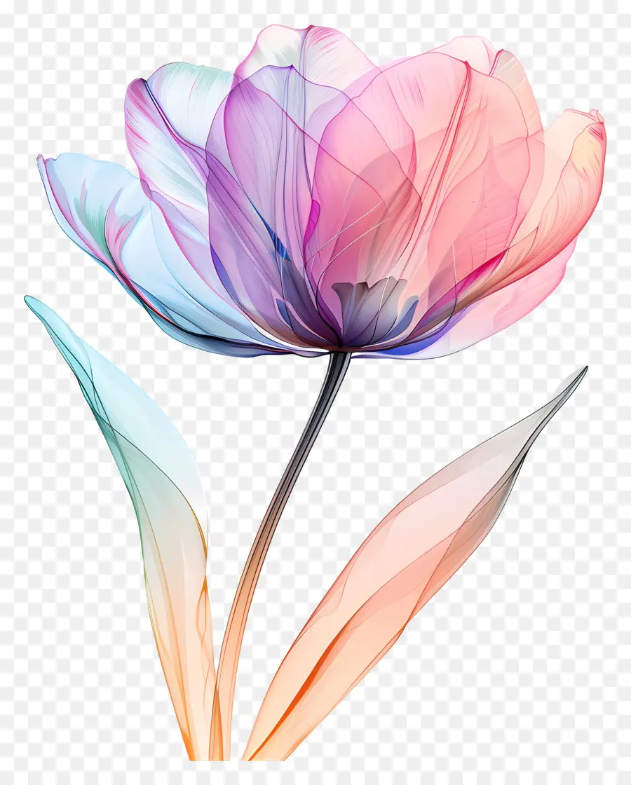 Bunga Tulip，Bunga Berwarna Warni PNG