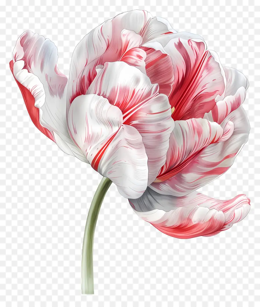 Bunga Tulip，Bunga Merah Dan Putih PNG