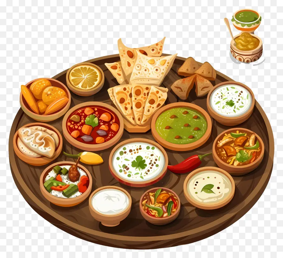 Piring Thali India，Piring Makanan PNG