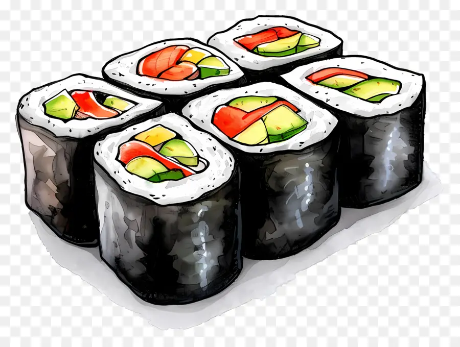 Sushi Gulung，Jepang PNG