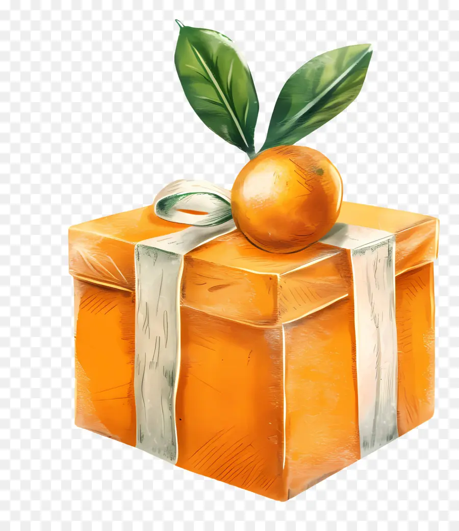 Orange Kotak Hadiah，Kotak Hadiah PNG