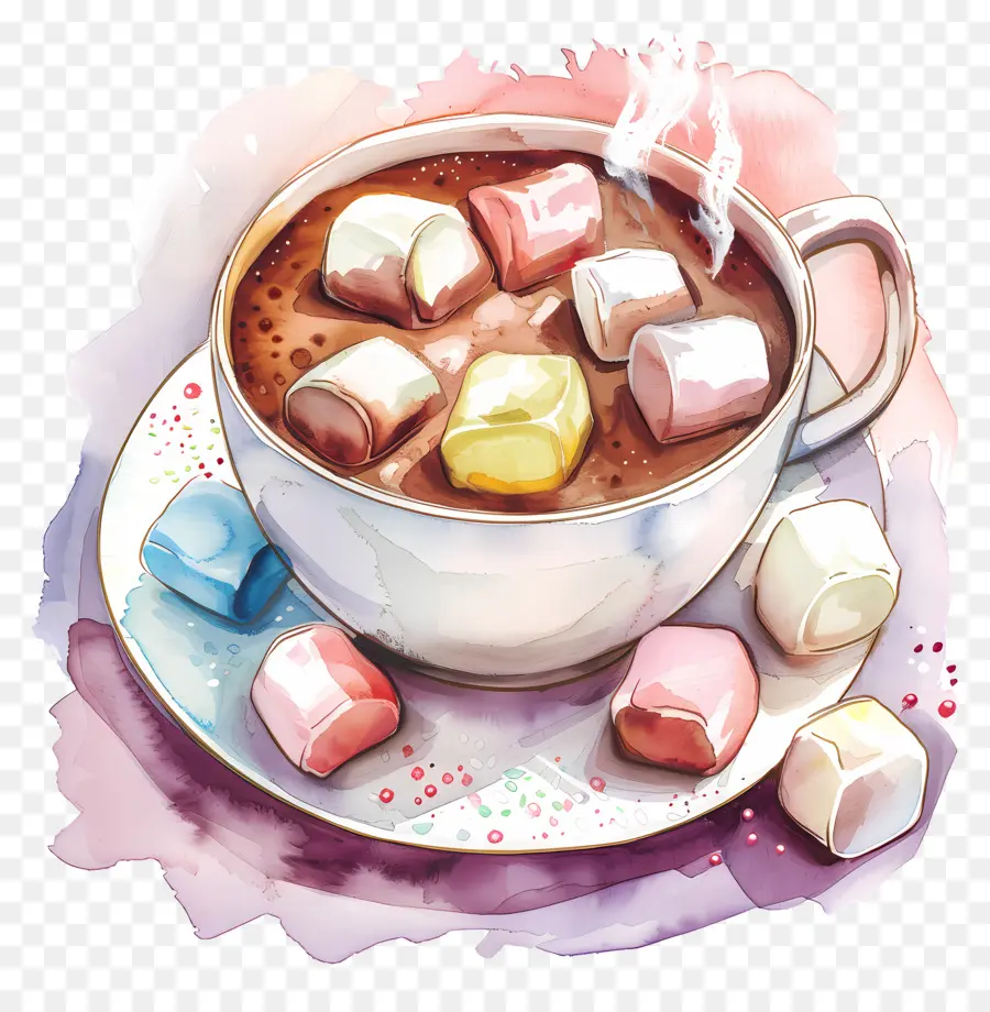 Cokelat Panas Dengan Marshmallow，Cangkir PNG