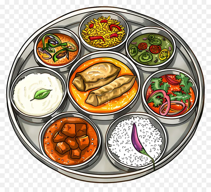 Piring Thali India，Thali PNG