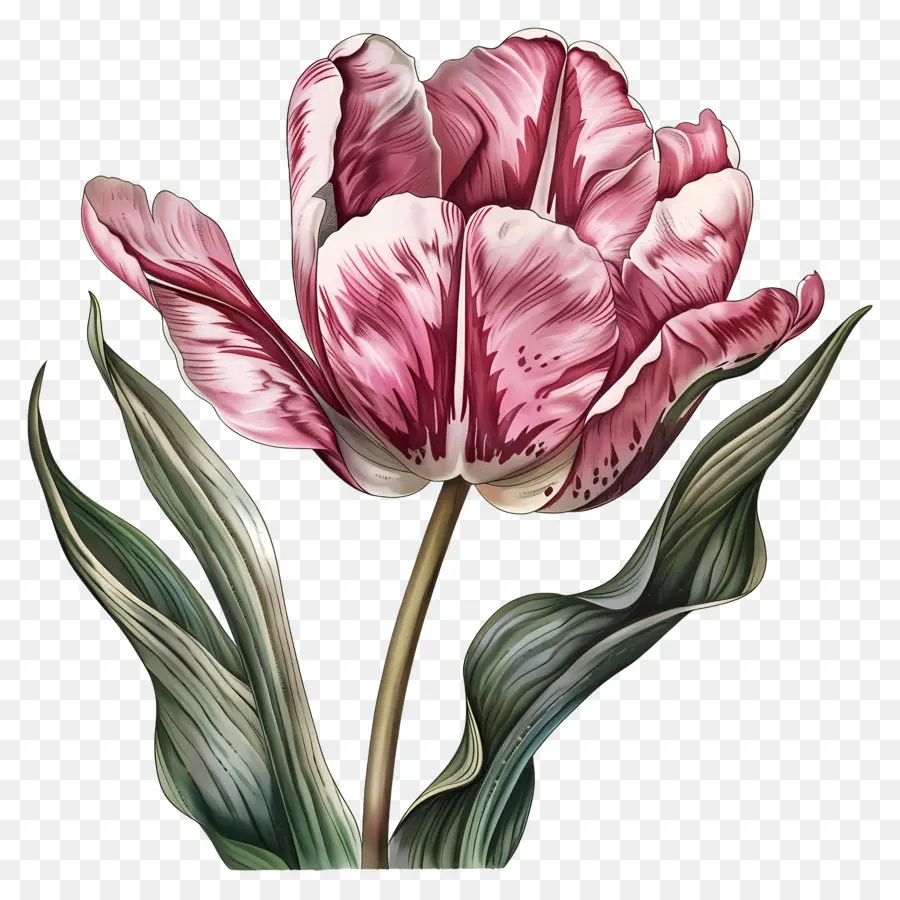 Bunga Tulip，Tulip Merah Muda PNG