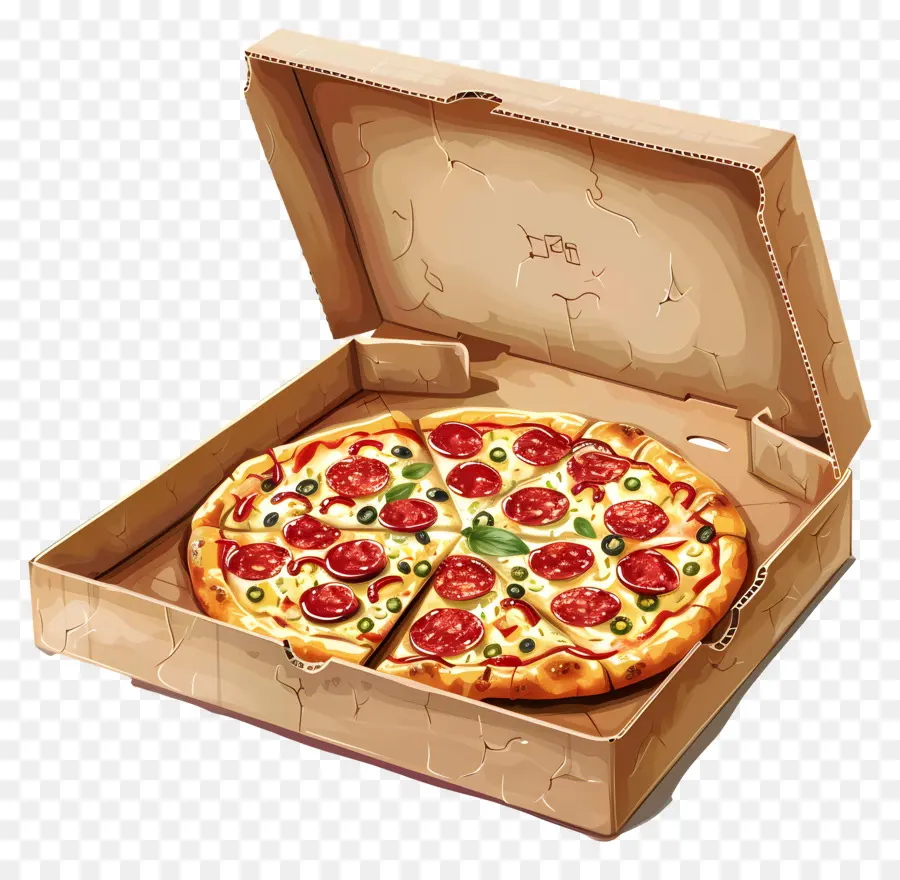 Pizza Dalam Kotak，Pizza PNG