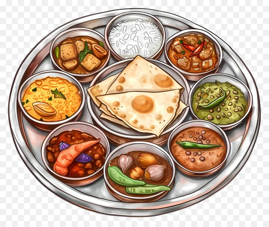 Piring Thali India，Thali PNG