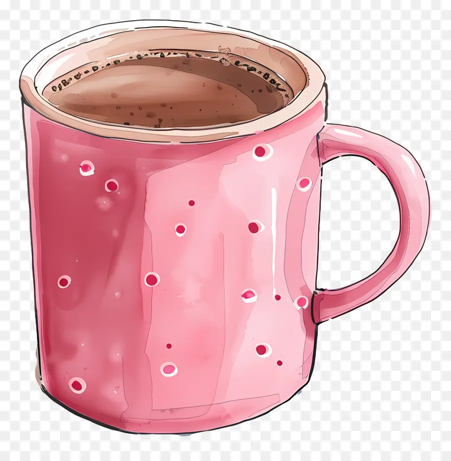 Mug Kopi Merah Muda，Kopi Mug PNG