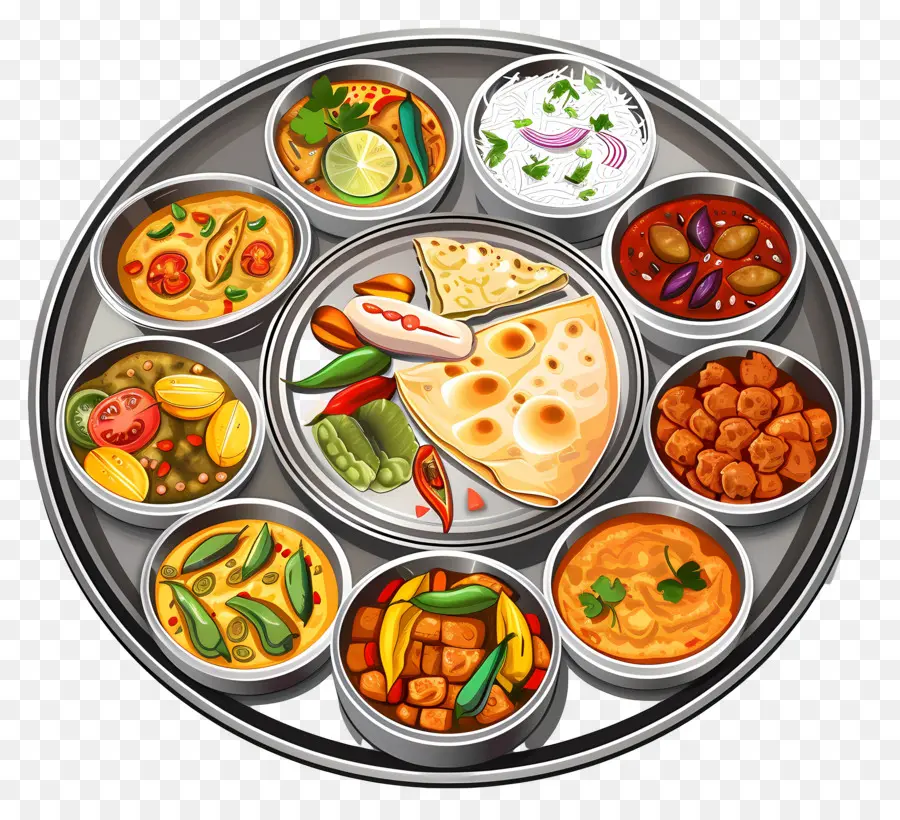 Piring Thali India，Thali PNG