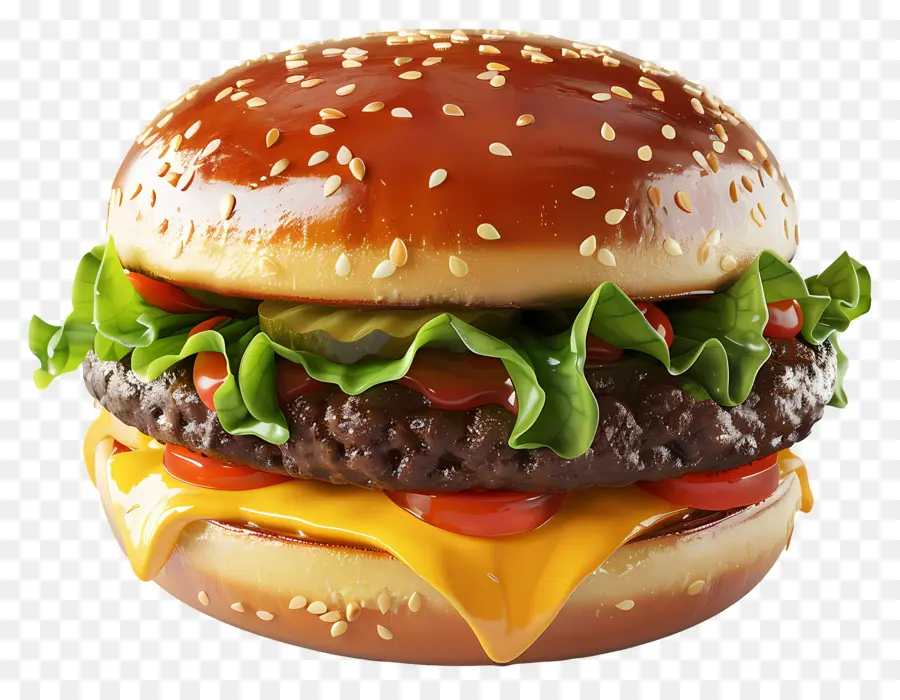 Cheeseburger，Selada PNG