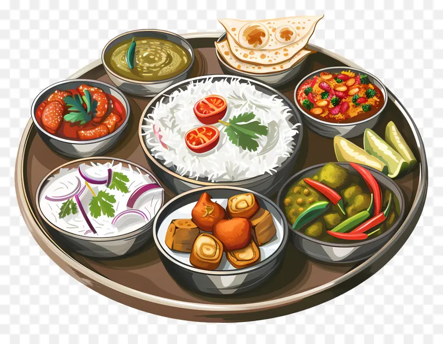 Piring Thali India，Thali PNG