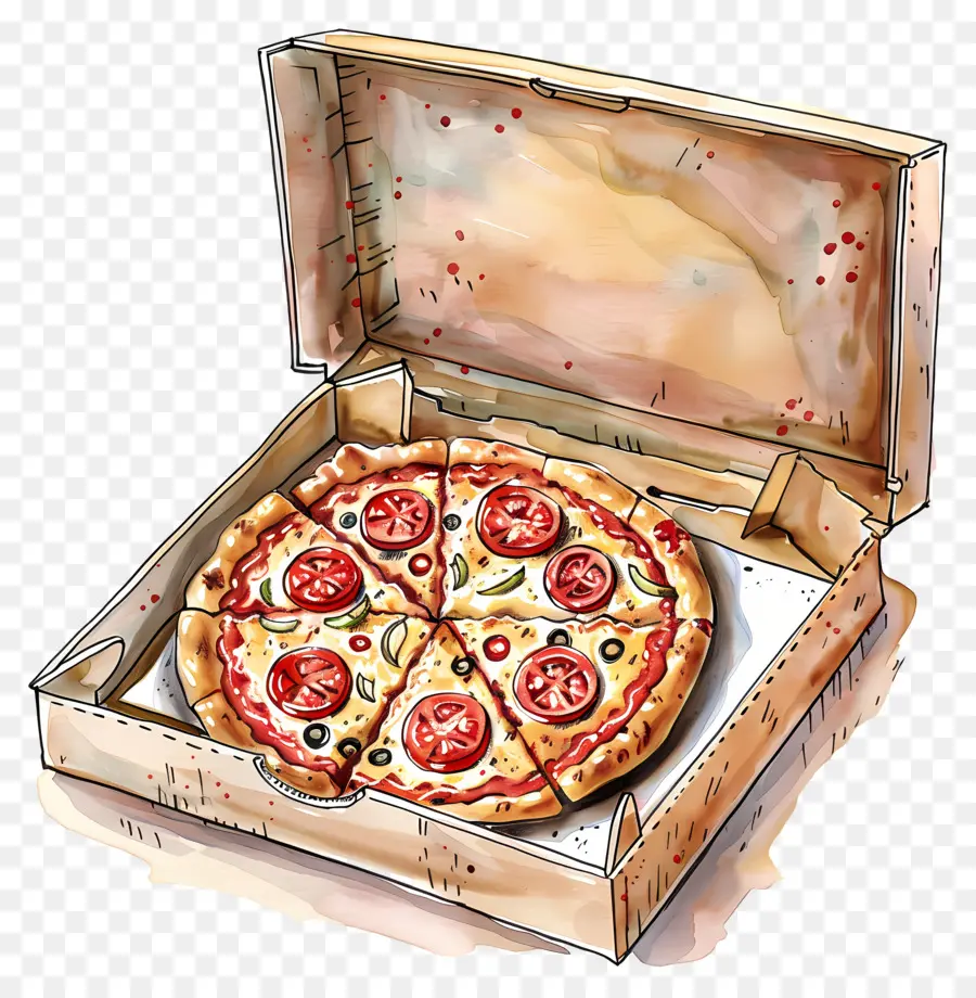 Pizza Dalam Kotak，Pizza PNG