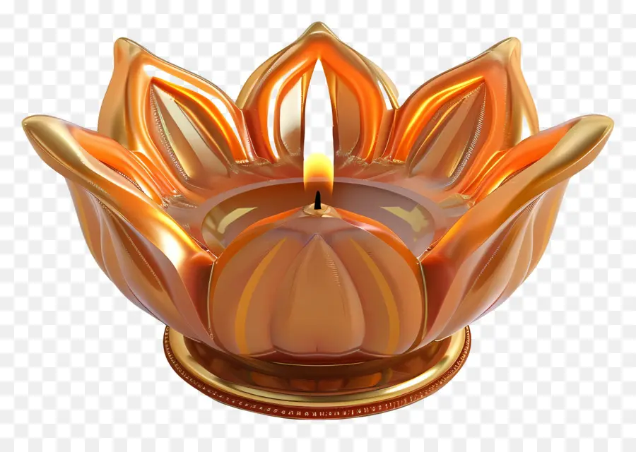 Diwali Diya，Lilin Teratai PNG