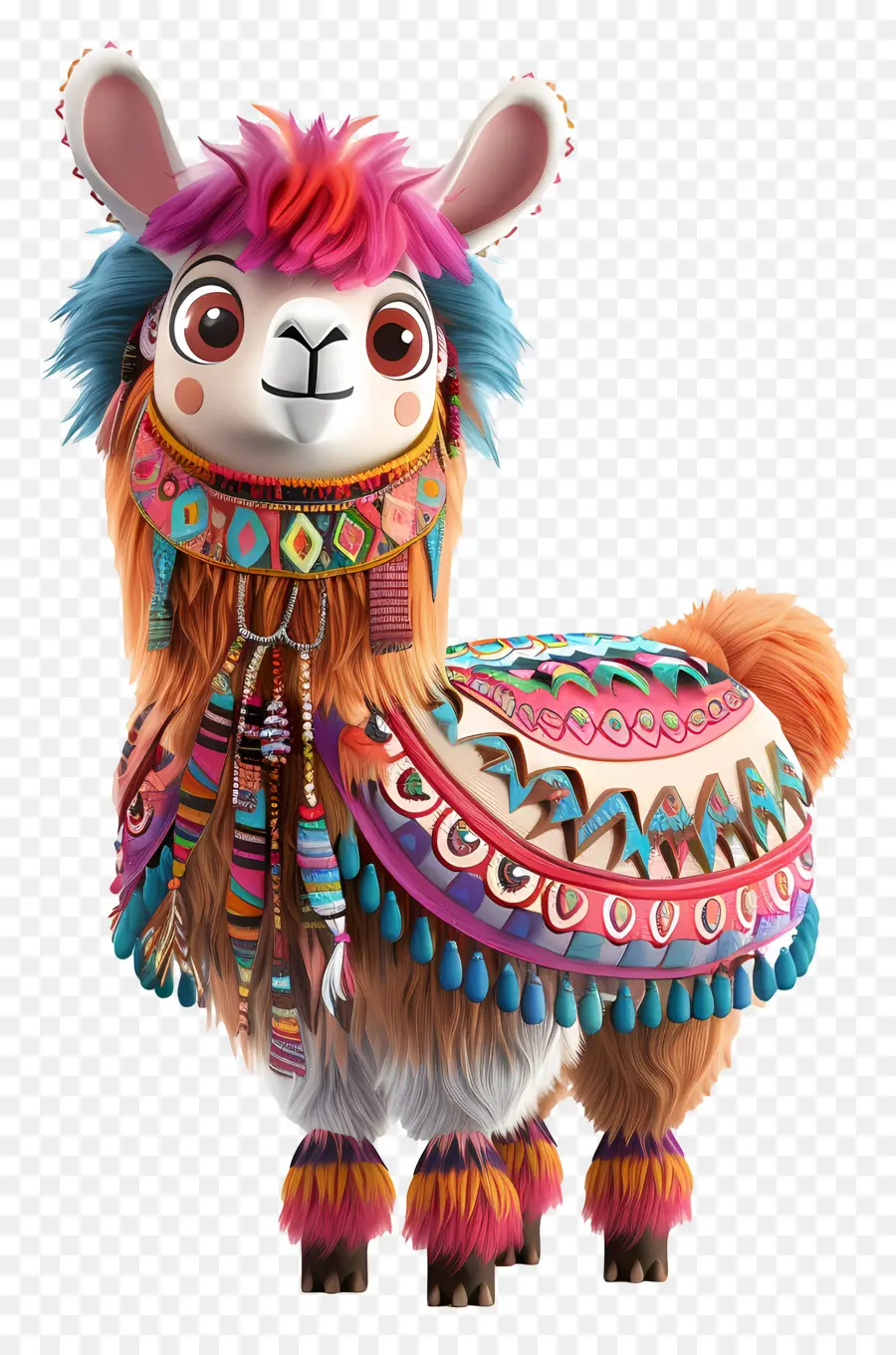 Lucu Llama，Llama Berwarna  Warni PNG