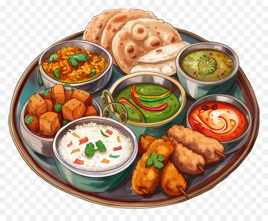 Piring Thali India，Thali PNG