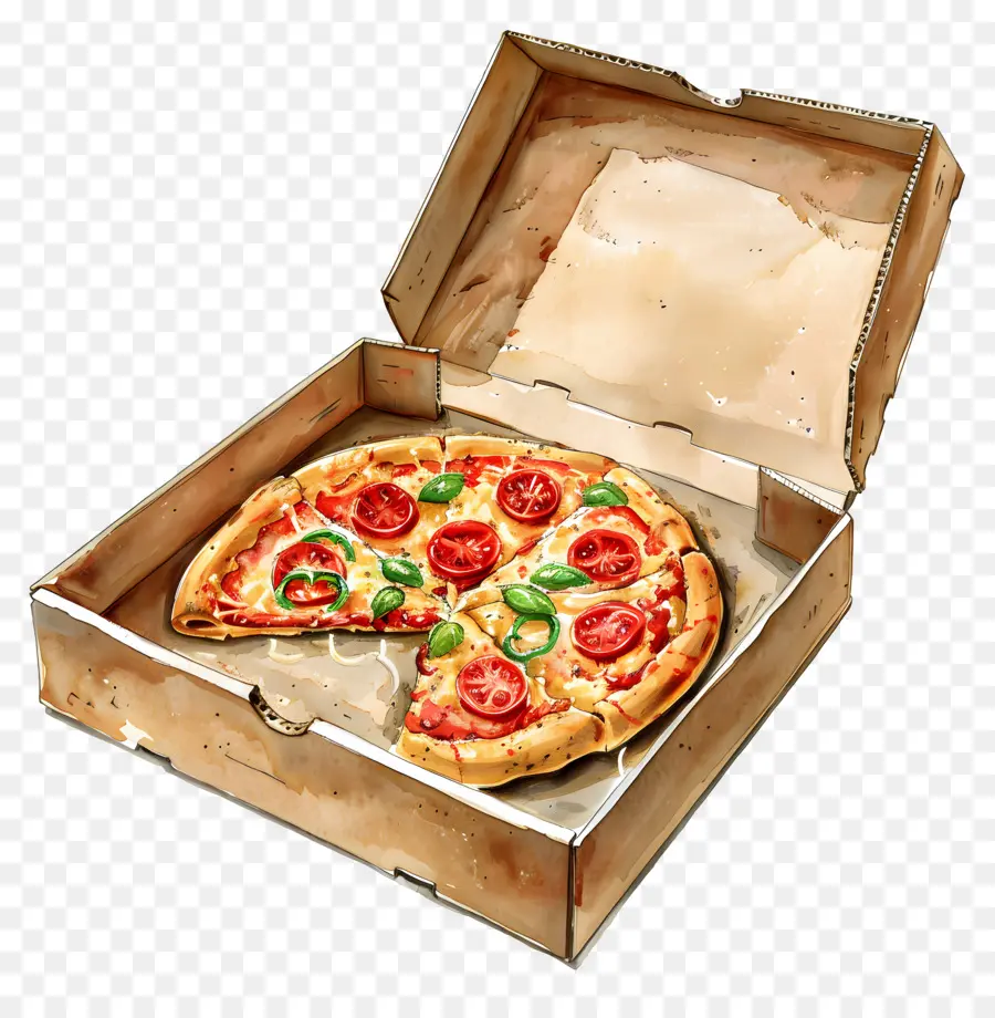 Pizza Dalam Kotak，Pizza PNG