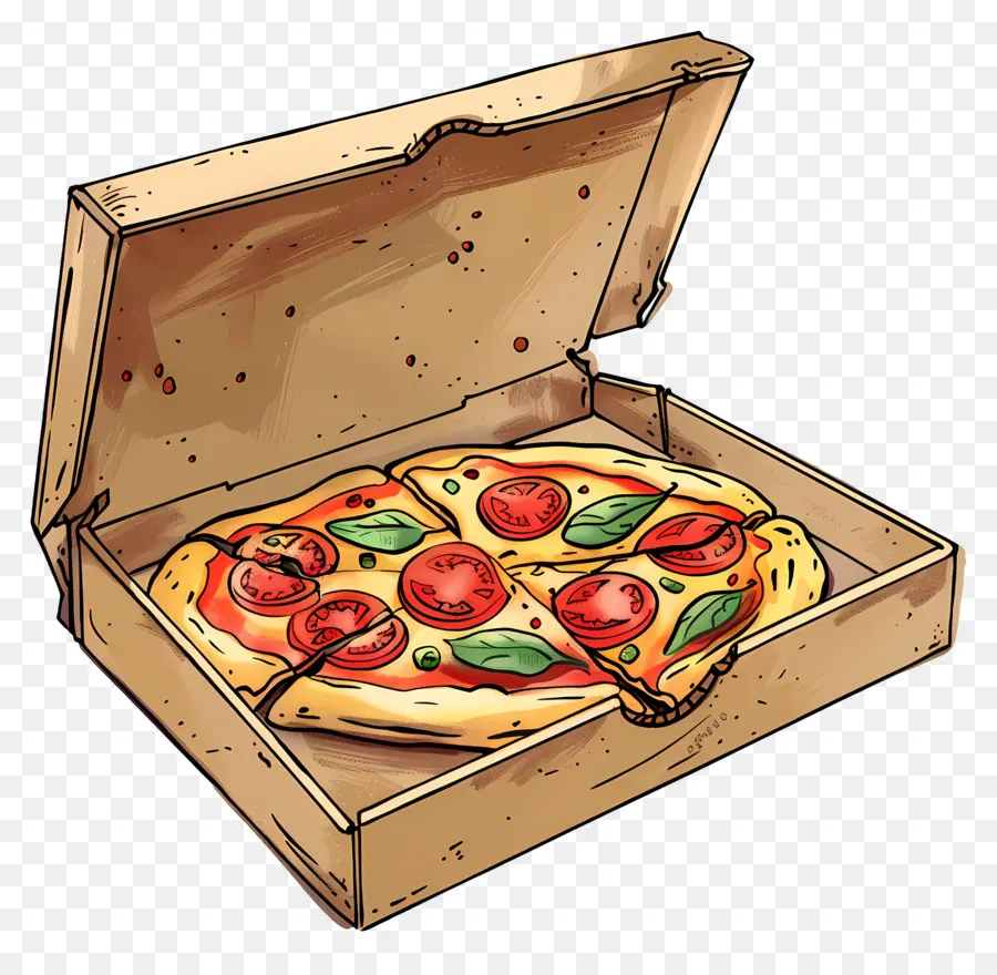 Pizza Dalam Kotak，Pizza PNG