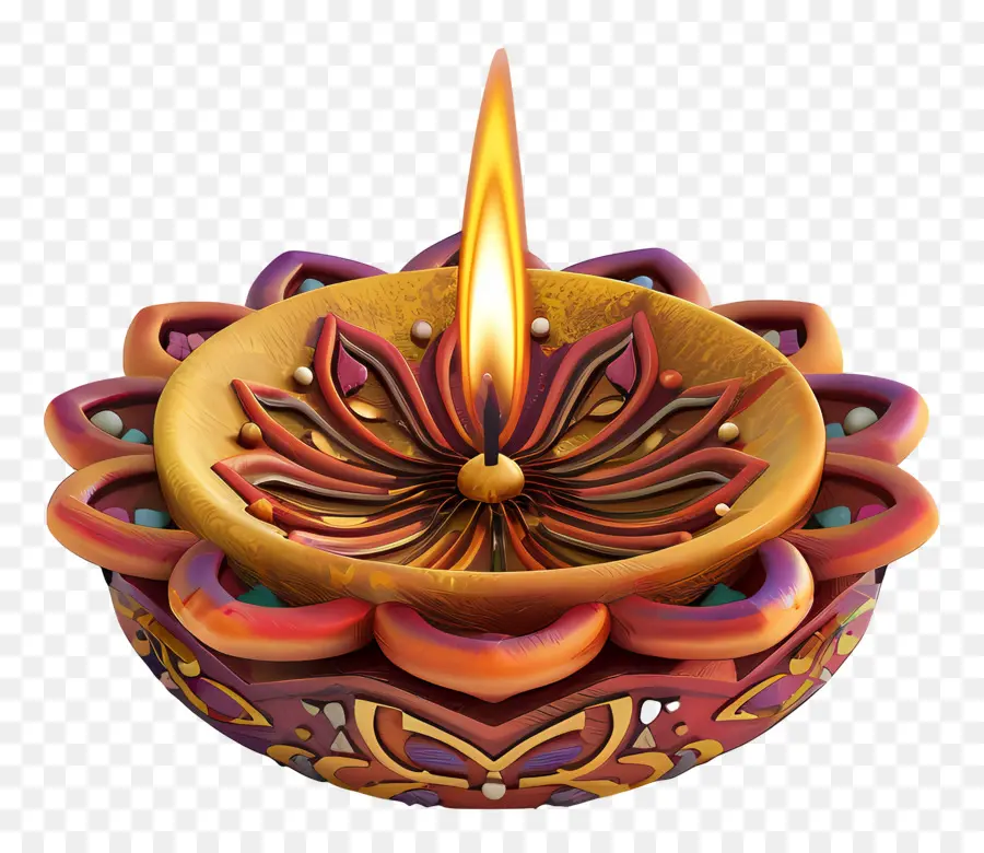 Diwali Diya，Diya Lampu PNG