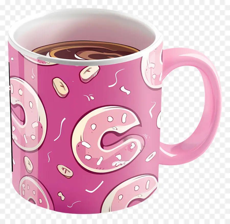 Mug Kopi Merah Muda，Mug PNG