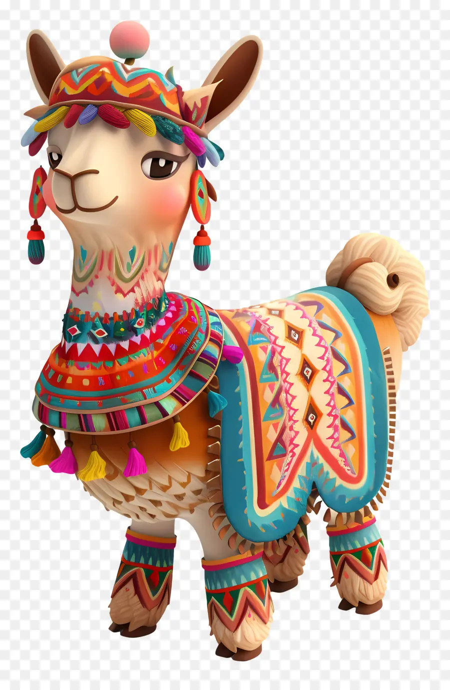 Lucu Llama，Llama Berwarna  Warni PNG