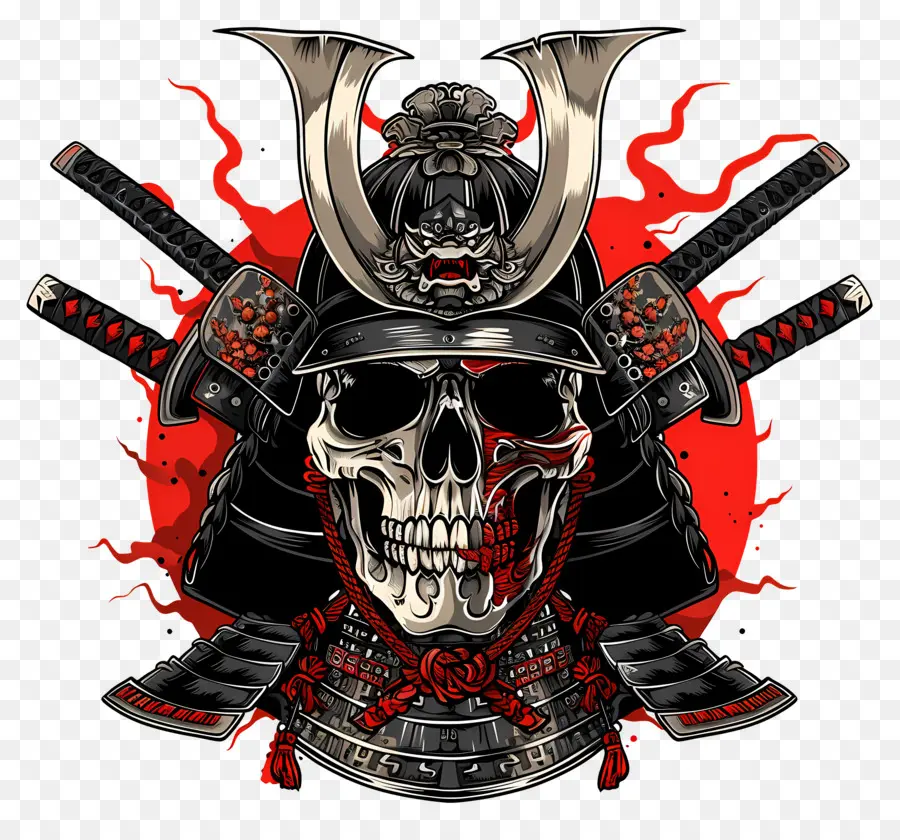 Tengkorak Samurai，Helm PNG