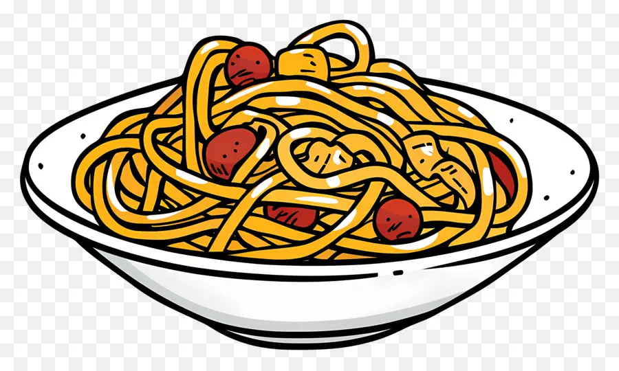 Spageti，Sepiring Spageti PNG