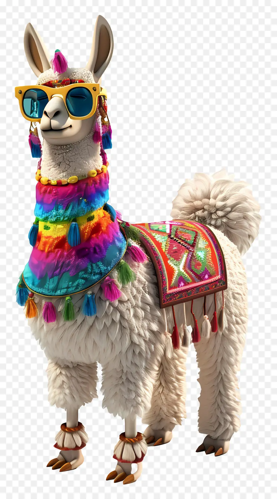 Lucu Llama，Llama Berwarna  Warni PNG