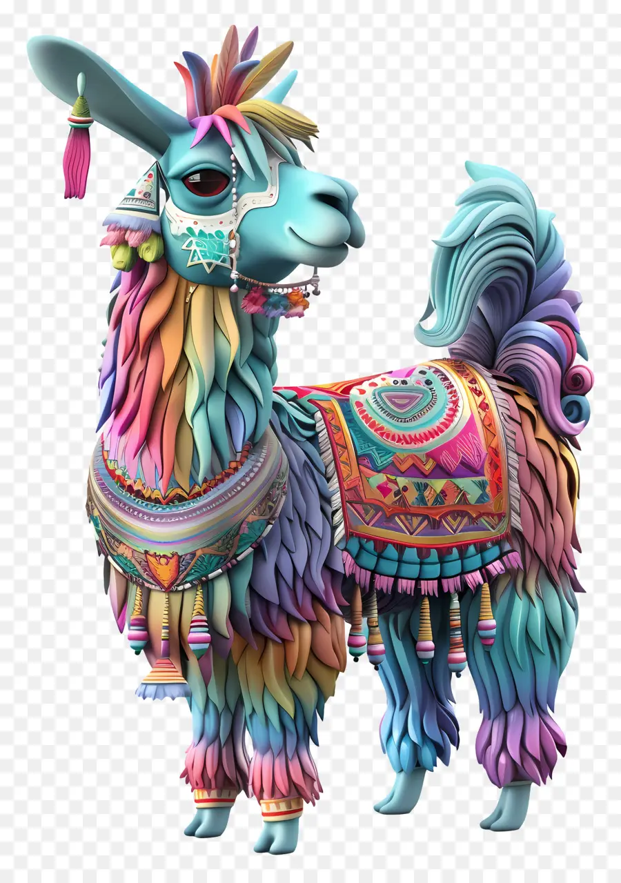 Lucu Llama，Llama Berwarna  Warni PNG