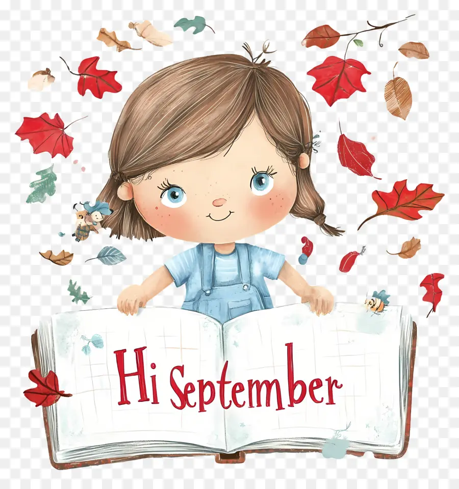 Hai September，Gadis Dengan Buku PNG