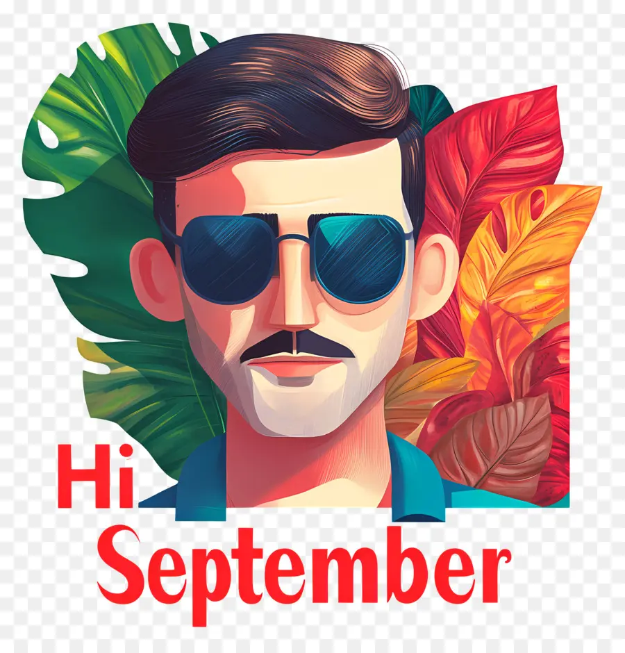 Hai September，Pria Berkacamata Hitam PNG