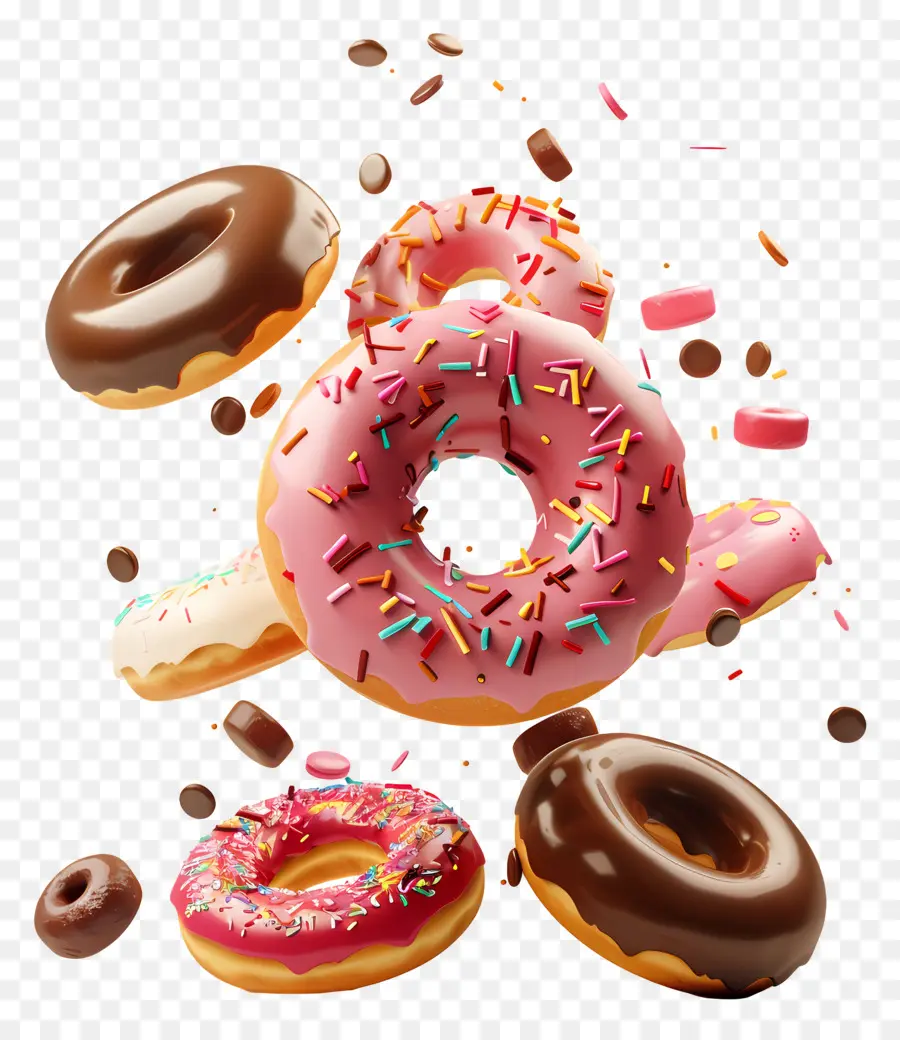 Donat，Donat Berwarna Warni PNG