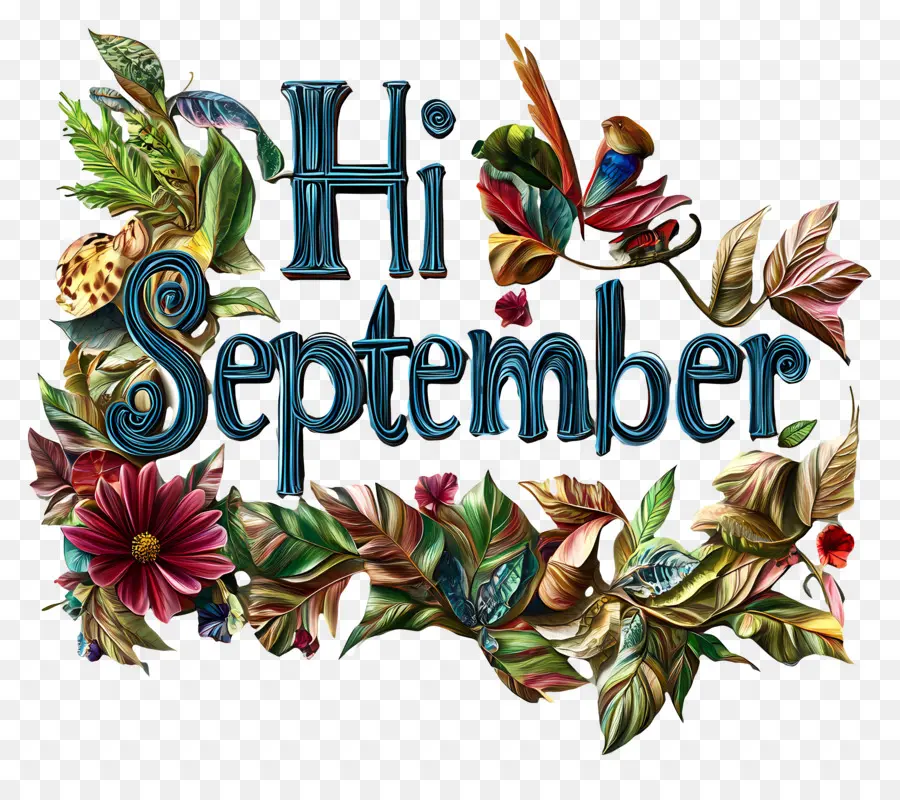 Hai September，Karangan Bunga September PNG