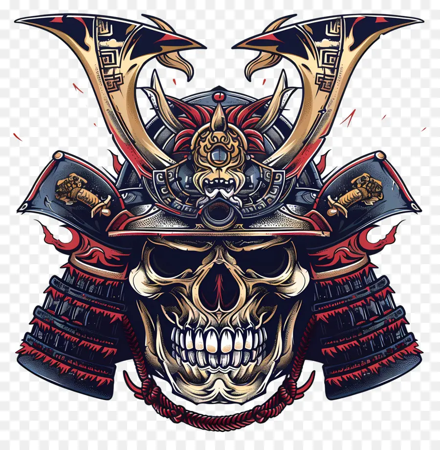 Tengkorak Samurai，Helm PNG