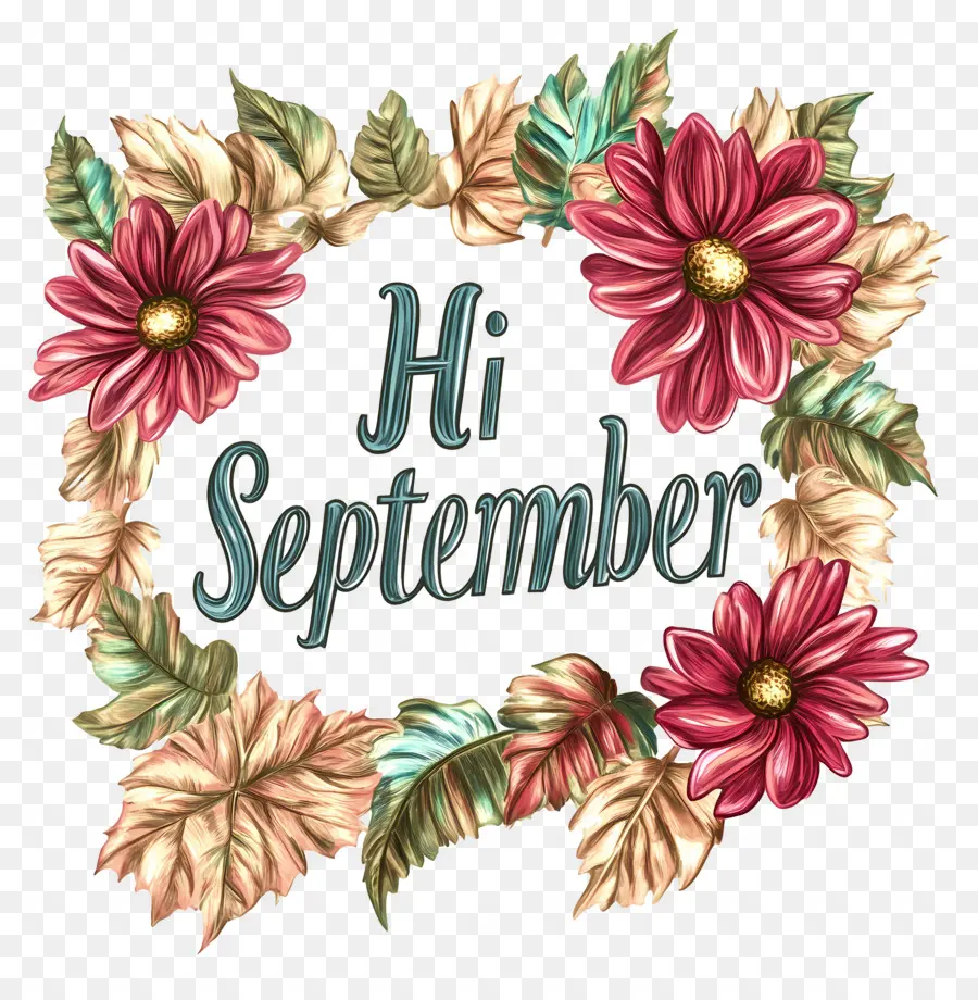 Hai September，Karangan Bunga September PNG