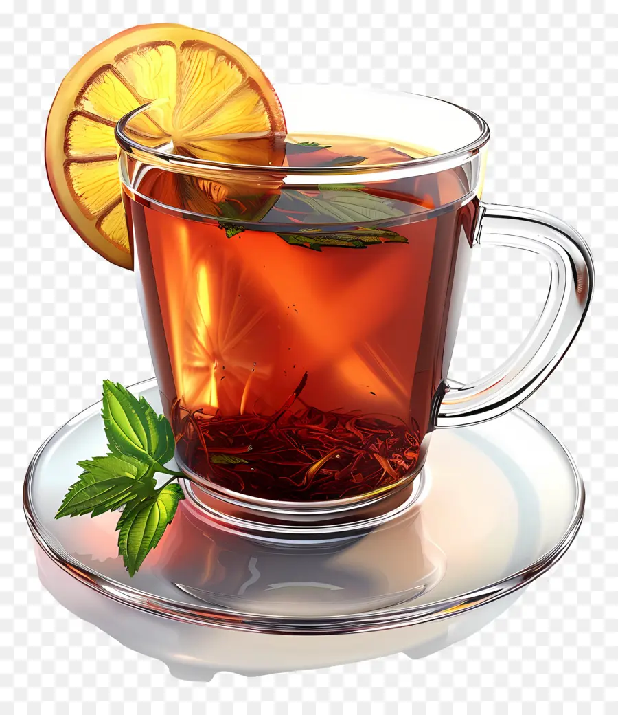 Teh Hitam，Secangkir Teh Dengan Lemon PNG