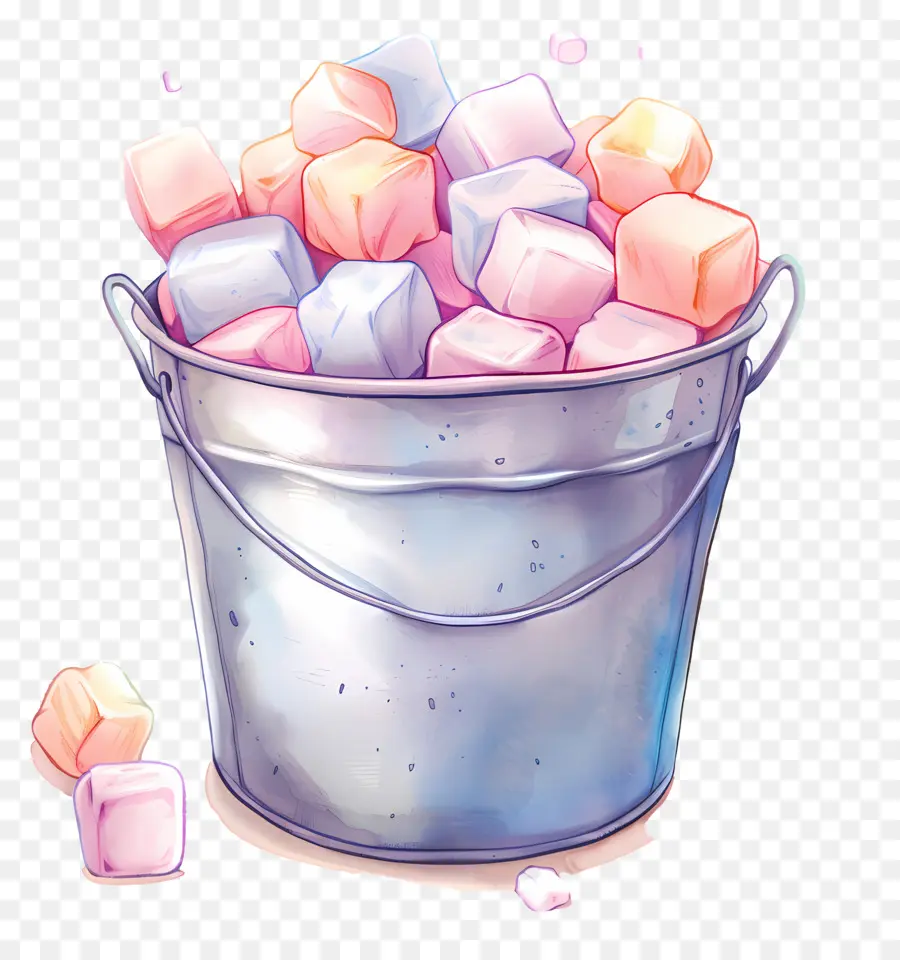 Marshmallow Dalam Ember，Es Batu PNG