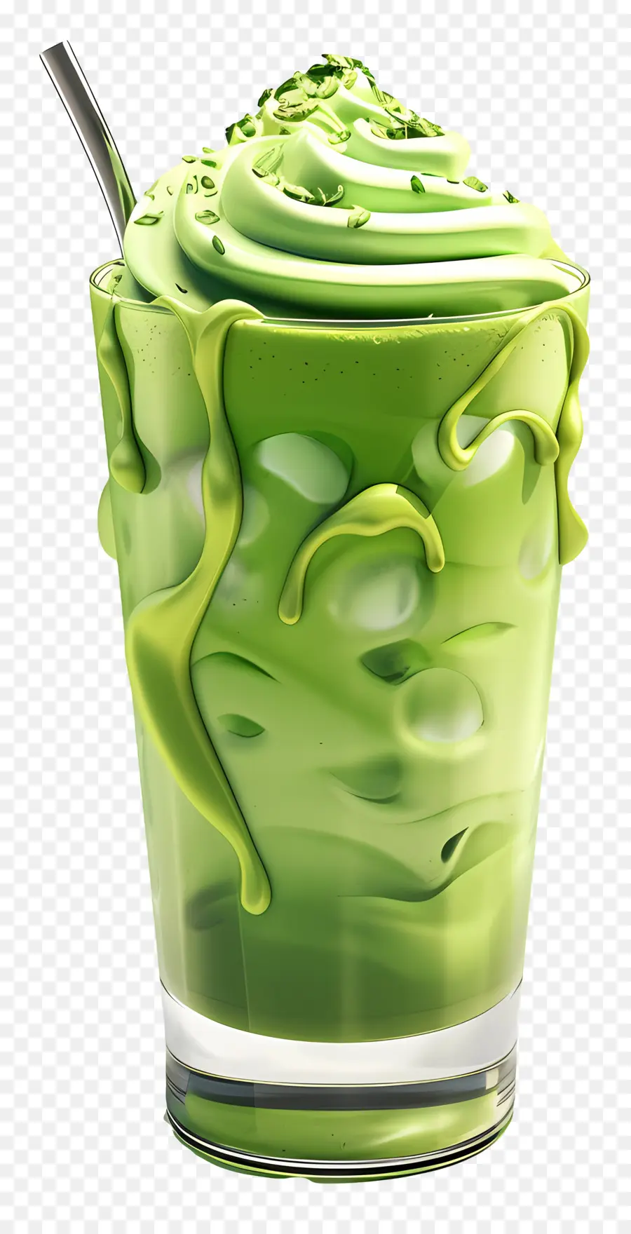 Minuman Matcha，Es Matcha Latte PNG