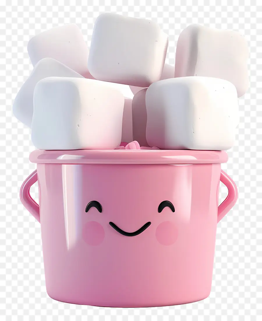 Marshmallow Dalam Ember，Marshmallow Dalam Pot Merah Muda PNG