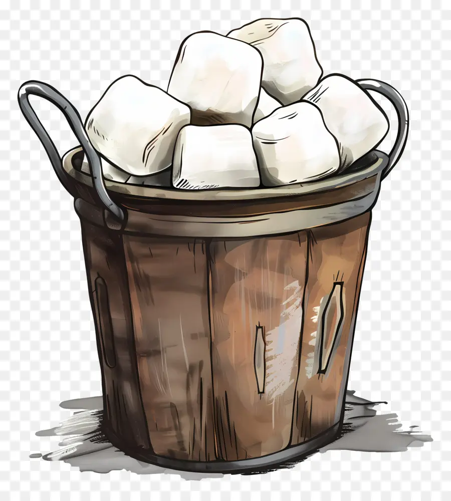 Marshmallow Dalam Ember，Ember Marshmallow PNG