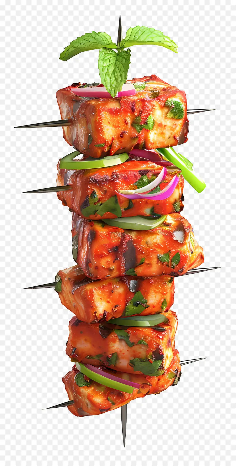 Paneer Tikka，Tusuk Sate Panggang PNG