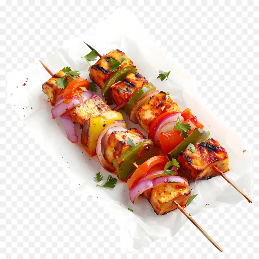 Paneer Tikka，Tusuk Sate PNG