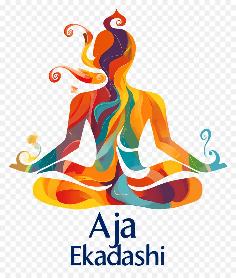 Aja Ekadashi，Sosok Meditasi Berwarna Warni PNG