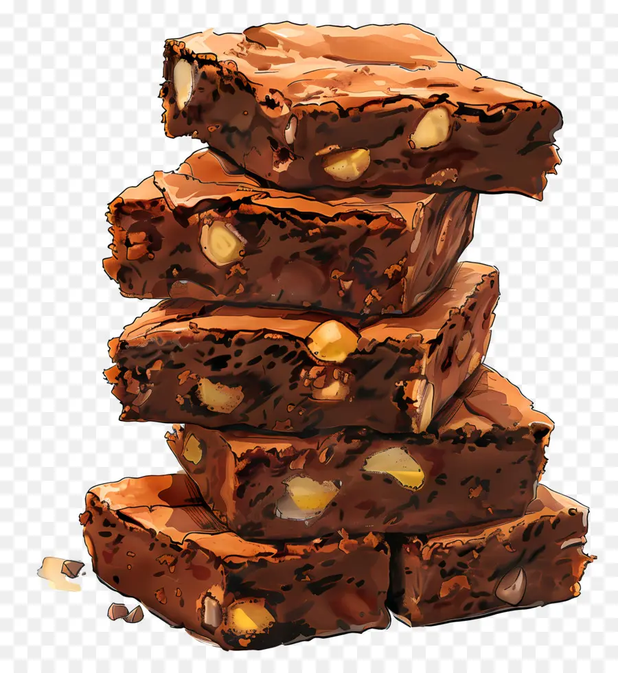 Tumpukan Brownies，Brownies Dengan Kacang PNG