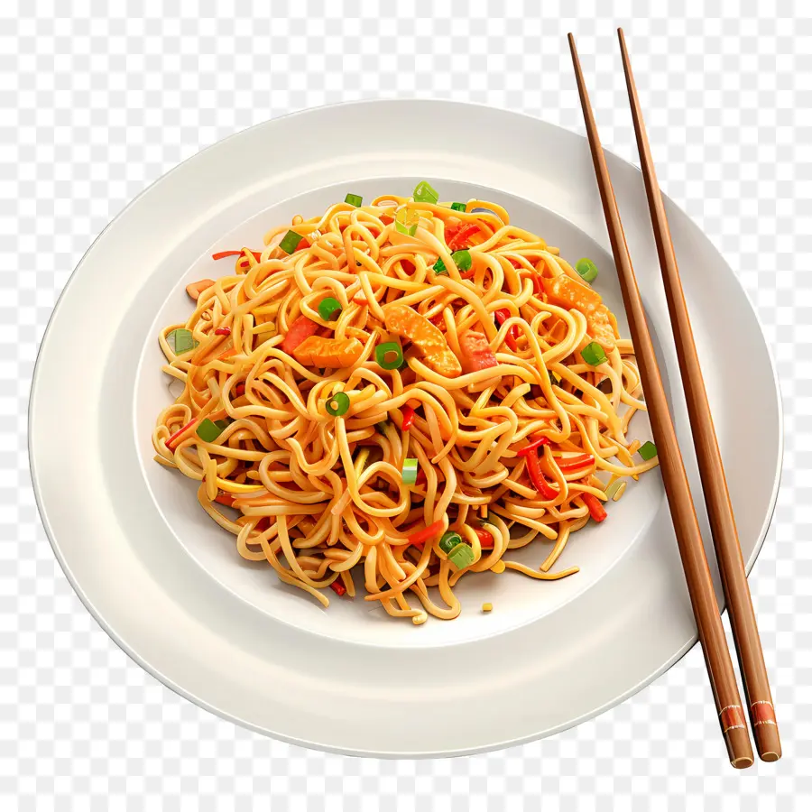 Chow Mein，Sepiring Mie PNG