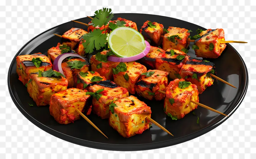 Paneer Tikka，Tusuk Sate PNG