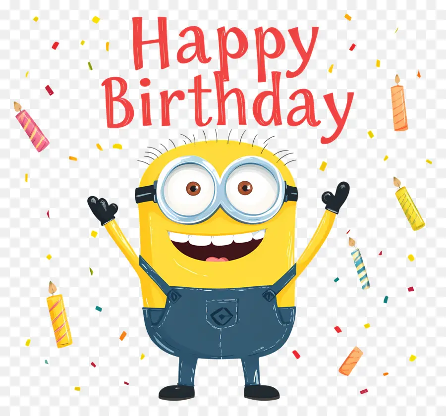 Selamat Ulang Tahun，Minion Dengan Lilin PNG