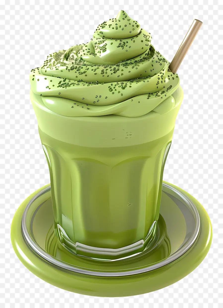 Minuman Matcha，Gelas Matcha Tinggi PNG