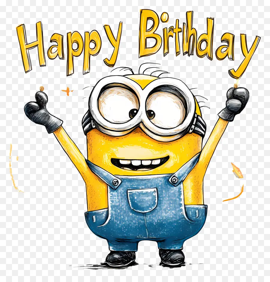 Selamat Ulang Tahun，Minion Dengan Lilin PNG